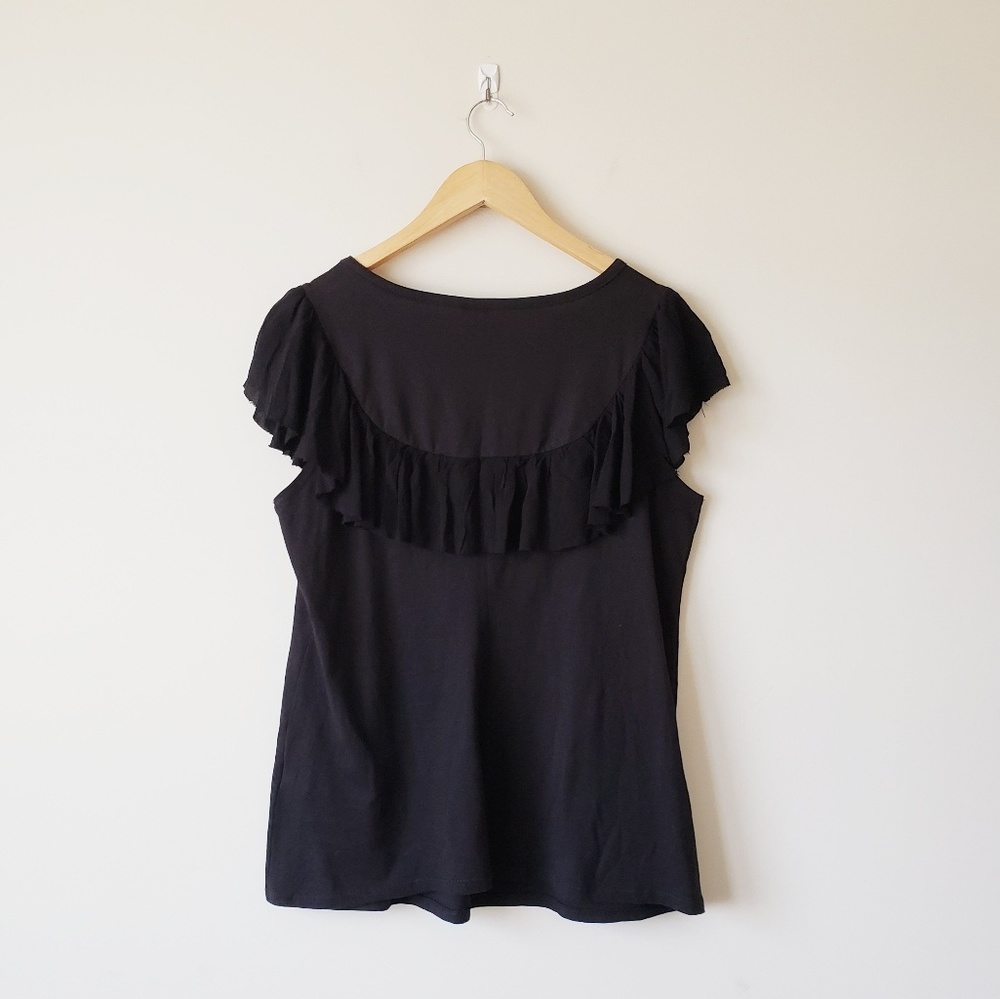 Torrid Black Ruffle Tee Plus Size 00 - Picture 4 of 8